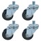 Bk Resources 3-inch Threaded Stem Casters, Gray Rubber Wheels, Top Lock Brake, 300lb Capacity, 4PK 3SBR-6ST-GR-PS4 - alternate 3